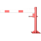 Swing barrier | with pull rope reinforcement | to be fixed by plugs, hot-dip galvanized and red coated with white reflecting rings | Barrier arm length: 1500 mm | with Euro profile cylinder lock
